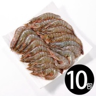 【華得水產】瓜地馬拉特大白蝦10盒(800g土10% 約10-15尾/包)