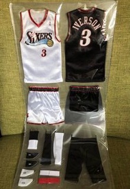 全新 Enterbay 1/6 NBA Allen Iverson 1.0 阿倫艾佛遜 波衫套裝2套 (白色主場+黑色作客) NBA 76ers jersey ⚫️⚪️🔴🔵 費城七十六人