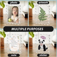 Acrylic Picture Frame 4x6inch Magnetic Picture Frames Double Sided Magnet Frames Thick Block Clear P