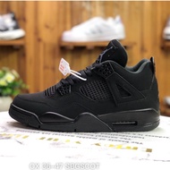 Air Jordan 4 black cat sneakers for men women's athletic fit basketball sneakers aj4 AJ CU1110-010
