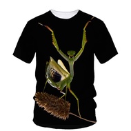 Fashion Trend Mantis Graphic Top Design Men's T-Shirt 3d Hd Printing O Collar Large Silhouette Line 