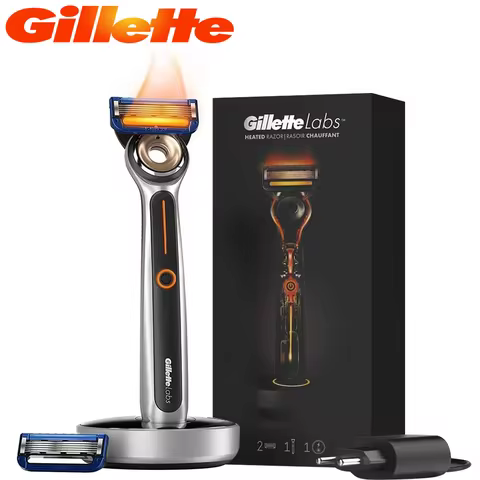 Gillette Labs Heated Razor , Gillette Men's Razor , Heated shaver, wireless charging base, 5-layer s