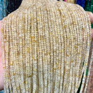 Gold Rutilated Quartz Cube Shape Square 2x2 mm Long Line