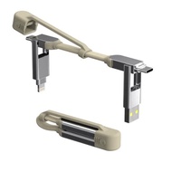 Rolling Square inCharge® XS - 240W, 4in1 keyring cable-Sahara Beige