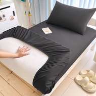 1pc Solid Color Fitted Sheet, Mattress Protector, Mattress Cover For Bed, Soft And Breathable, For A