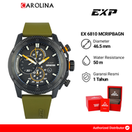 Jam Tangan Pria Expedition Exp Chronograph EX 6810 MCRIPBAGN Black Dial Green Rubber Strap