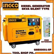 INGCO GSE60001-5P 9HP Silent Type Diesel Generator 6KVA FREE EXTENSION