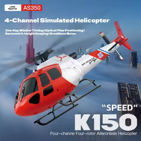 WLtoys K150 AS350 Squirrel RC Helicopter 4-Channel Brushless Motor Altitude Hold 6G Mode Simulation 