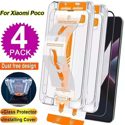 1-4Pcs 9H HD Clear Tempered Glass For Xiaomi Poco M7 F7 X7 Pro F6 X6 M6 F5 F3 X5 X4 X3 M4 M3 Easy To