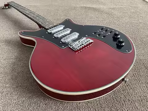 Burns Brian May 6 String Electric Guitar, Mahogany Solid Body, Rosewood Fingerboard, Cherry Color, S