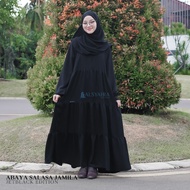 alsyahra exclusive gamis abaya syari salasa jamila jetblack - l