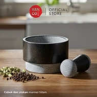 SWITZERLAND Black Marble Mortar and Pestle AD420