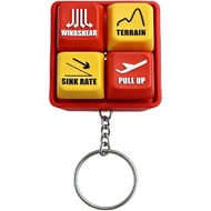Aircraft Warning Sound Simulator Keychain, Authentic Cockpit Button Design with 4 Alarm Sounds, Pilo