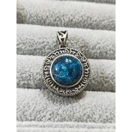 ((AG) Natural Phoenix Stone Rotating Sutra Turning Sanskrit Whole Body S925 Silver Sterling Pendant