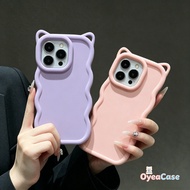 Cute Cat Ear 3D Wavy Edge Case For Redmi 15 15C 15R 14C 14R 13 13C 12 12C 10 Power Prime 10A 10C 5G 