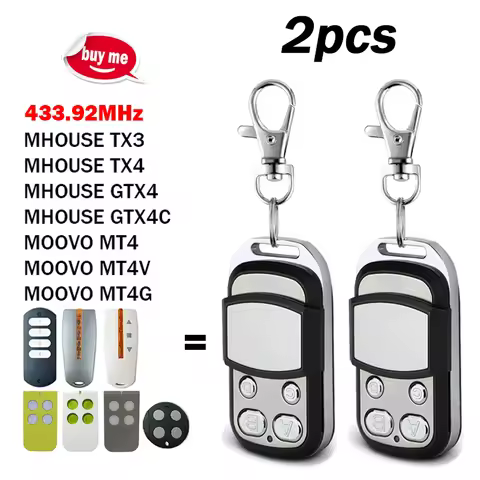 Replacement MHOUSE GTX4 TX3 TX4 GTX4C MOOVO MT4 MT4V MT4G Garage Door / Gate Remote Control 433.92MH