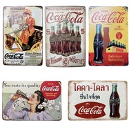 ป้ายสังกะสี ป้ายวินเทจ ป้ายโค้ก coca cola ขนาด 20x30 เซนติเมตร