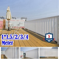 White Sun Shade Sail Garden Patio Swimming Pool Awning Canopy Sunscreen UV Outdoor 1M Wide 1M to 3M 