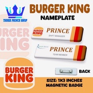 BURGER KING NAMEPLATE MAGNETIC