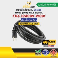 สายไฟพร้อมปลั๊ก สายปลั๊กเสียบแบน มีกราวด์ IEC53(VCT) 3x2.5 sqmm.(หัวปลั๊กด้านเดียว)