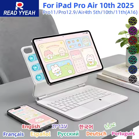 New Magic Keyboard for iPad A16 11th Magnetic Smart iPad Case for iPad 10th Gen Pro 11 12.9 13 M2 M3