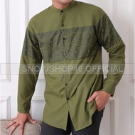 Rumi Full Long Muslim Men's Shirt Rumi Long Sleeve Screen Printedkoko