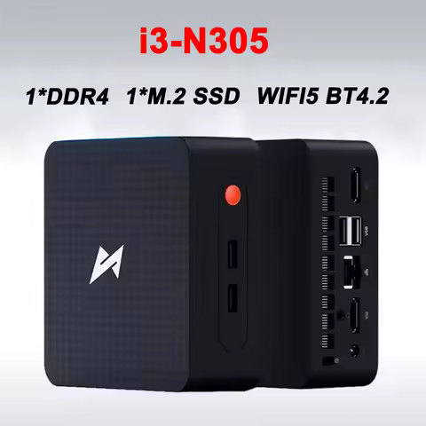 Sibolan N305 Intel Core i3-N305 MINI PC Windows 11 Pro DDR4 M.2 SSD WIFI5 BT4.2 LAN 2*HD Desktop Off