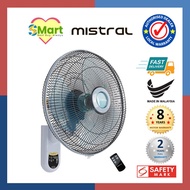Mistral 16 inch Wall Fan with Remote Control [MWF1608R] 3 Speed Selection *8 Yr Motor Warranty*