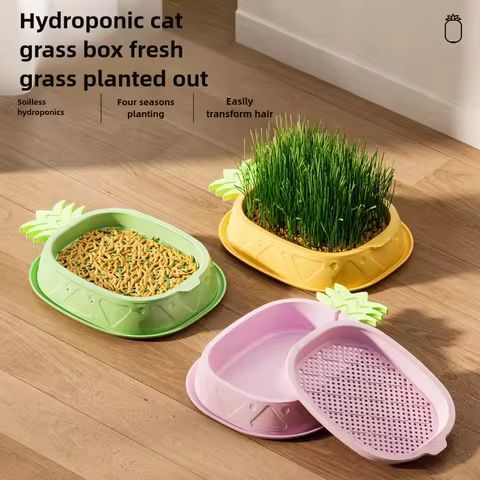 Hydroponic Cat Grass Planter Cat Grass Planter Tray Pineapple Design Plant Germination Tray Wheat Gr