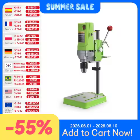 ALLSOME MINIQ BG-5156E Bench Drill Stand 710W Mini Electric Bench Drilling Machine Drill Chuck 1.5-1