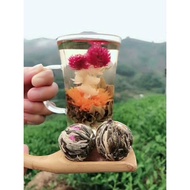 1944 Craft Flower Tea Double Dragon Playing Beads Jasmine Tea Water Flowering Modeling Tea Hydrangea