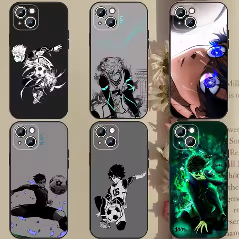 Anime B-Blue L-Lock Phone Case For Apple iPhone 15,14,13,12,11,XS,XR,X,8,7,Pro,Max,Plus,mini Silicon
