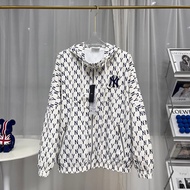 MLB Official Men Women Windproof Jacket Old Flower Hooded Jacket