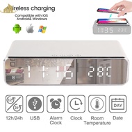 LED Alarm Clock with Wireless Charging 2 in 1  Alarm Clock Wireless Charger with Temperature Display SHOPSBC8236
