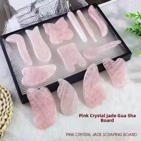Rose Quartz Jade Eye Massage Stick Face Lifting and Tightening Face Relax Sliming Guasha Face Massag