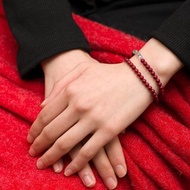 紫金砂硃砂4mm手鏈 | 拉長石14K包金雙圈手鍊化太歲 新年禮物