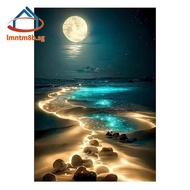 Painting 30 X 40 Cm" Beach Moonlight" Full Layout Wall Decor Without Frame 30X40cm