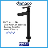 Pozzi K321LBB Matt Black Tall Basin Tap