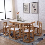 Dining Tables and Chairs Set Household round Table Modern Simple Small Apartment Solid Wood Imitation Marble Dining-Table Internet Celebrity Dining Table