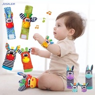 JOSALEM 4pcs Baby Infant Wrist Rattle, Plush Hand Bracelet Baby Infant Socks Toys, Early Educational