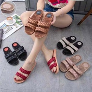 Braid Style Two Strap Flat Sandal For Women