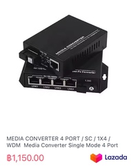 MEDIA CONVERTER 4 PORT / SC / 1X4 / WDM Media Converter Single Mode 4 Port (1x4)