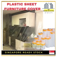 SG STOCK Plastic sheet roll plastic film plastic cover for furniture with tape HDB HIP dust cover floor cover