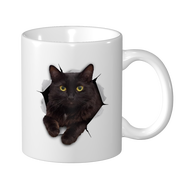 Mug Kopi Kucing Hitam Keramik Mug Kopi Lucu Hadiah Sempurna untuk Pecinta Kucing Mug Kopi Kucing