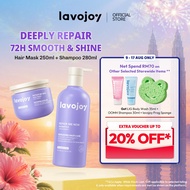 [Bundle 2 In 1] lavojoy Repair Me Now Shampoo & Hair Mask Iris Garden Repair & Shine & 3X Keratin wi