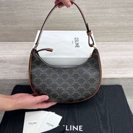 經典凱旋門  CELINE ava 牛皮革 單肩包 手袋 黃褐色