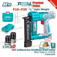 TOTAL Tools M16V series F15~F35 Li-ion Cordless brad nailer / nail gun (Full set)锂离子电池钉枪- TCBNLI2038