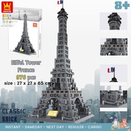 Wange Eiffel Tower France - Classic brick block with Eiffel Tower