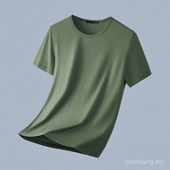 Modal cotton ice silk men's short-sleeve t-shirt, new summer solid color round neck high-end thin t-