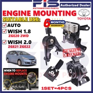 FIS Engine Mounting Kit Set Toyota Wish 1.8 2.0 ZGE20 ZGE21 ZGE22 Auto With Bracket Mounting Enjin